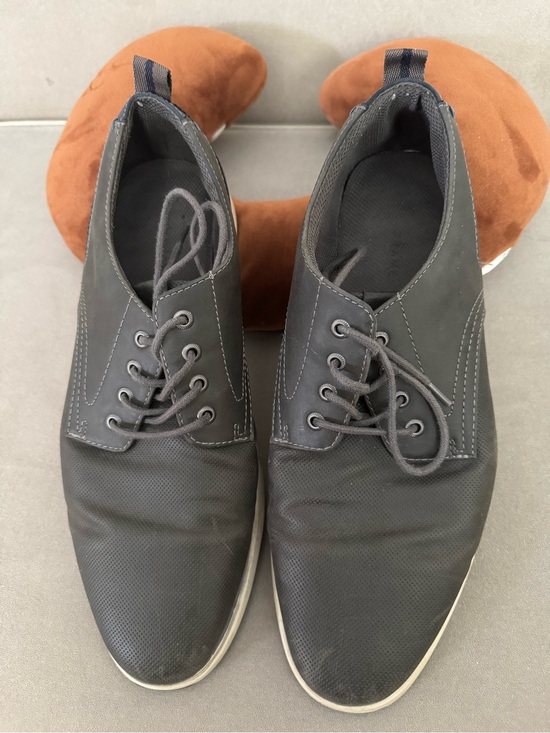 A-Frame Other - A-Frame Men's Casual Leather LaceUp Shoes in Charcoal Gray